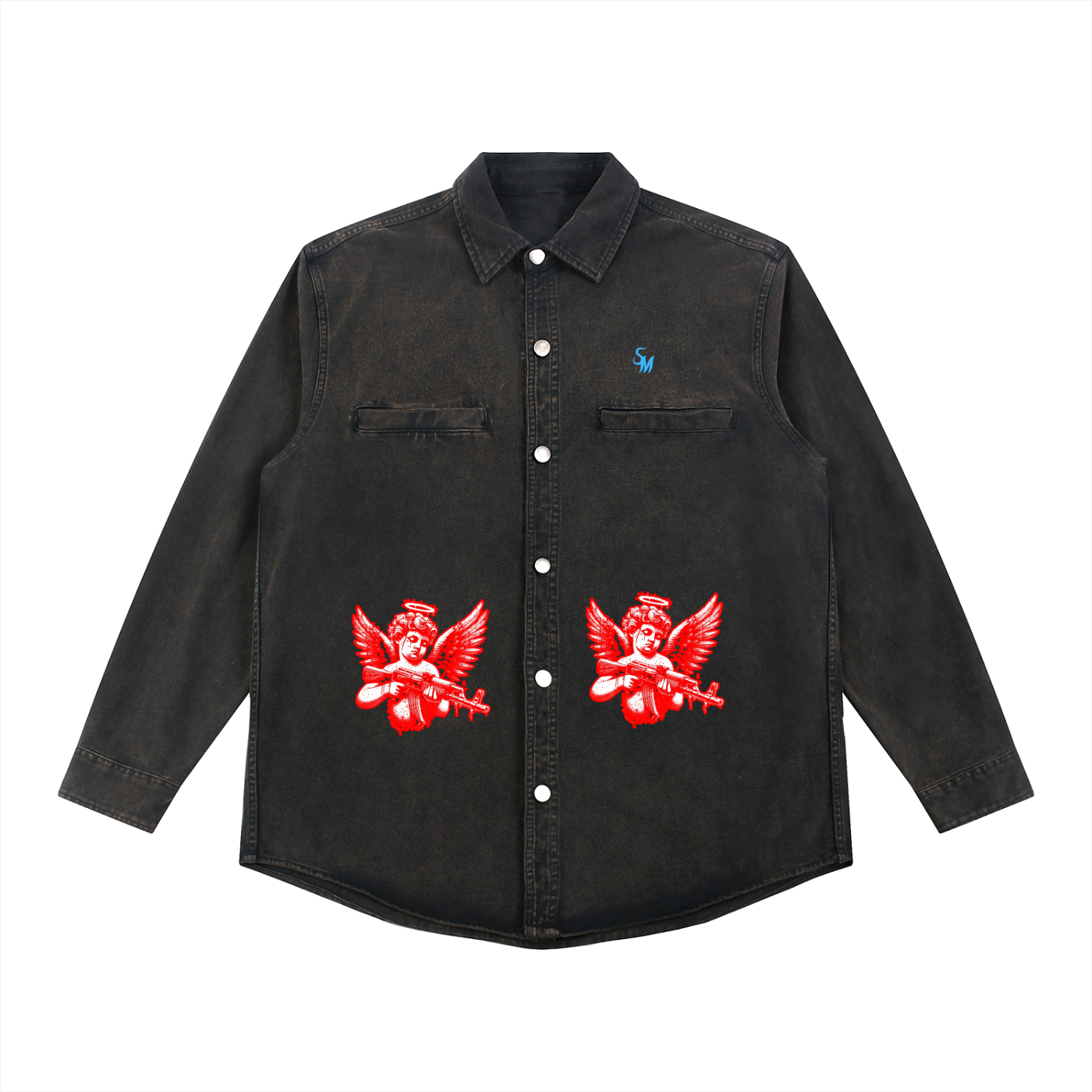 SM ANGEL Denim Vintage Washed Heavyweight Jacket